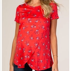 Red Floral Maternity/Nursing Top